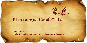 Mircsonya Cecília névjegykártya